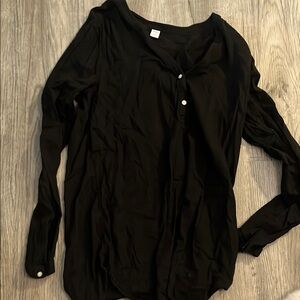Women's Black Button-Up Top